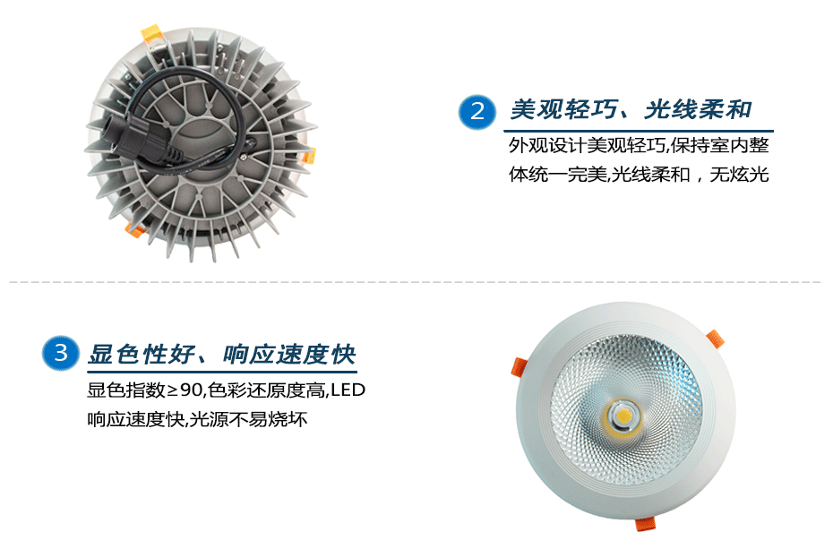 大功率LED筒灯产品优势2